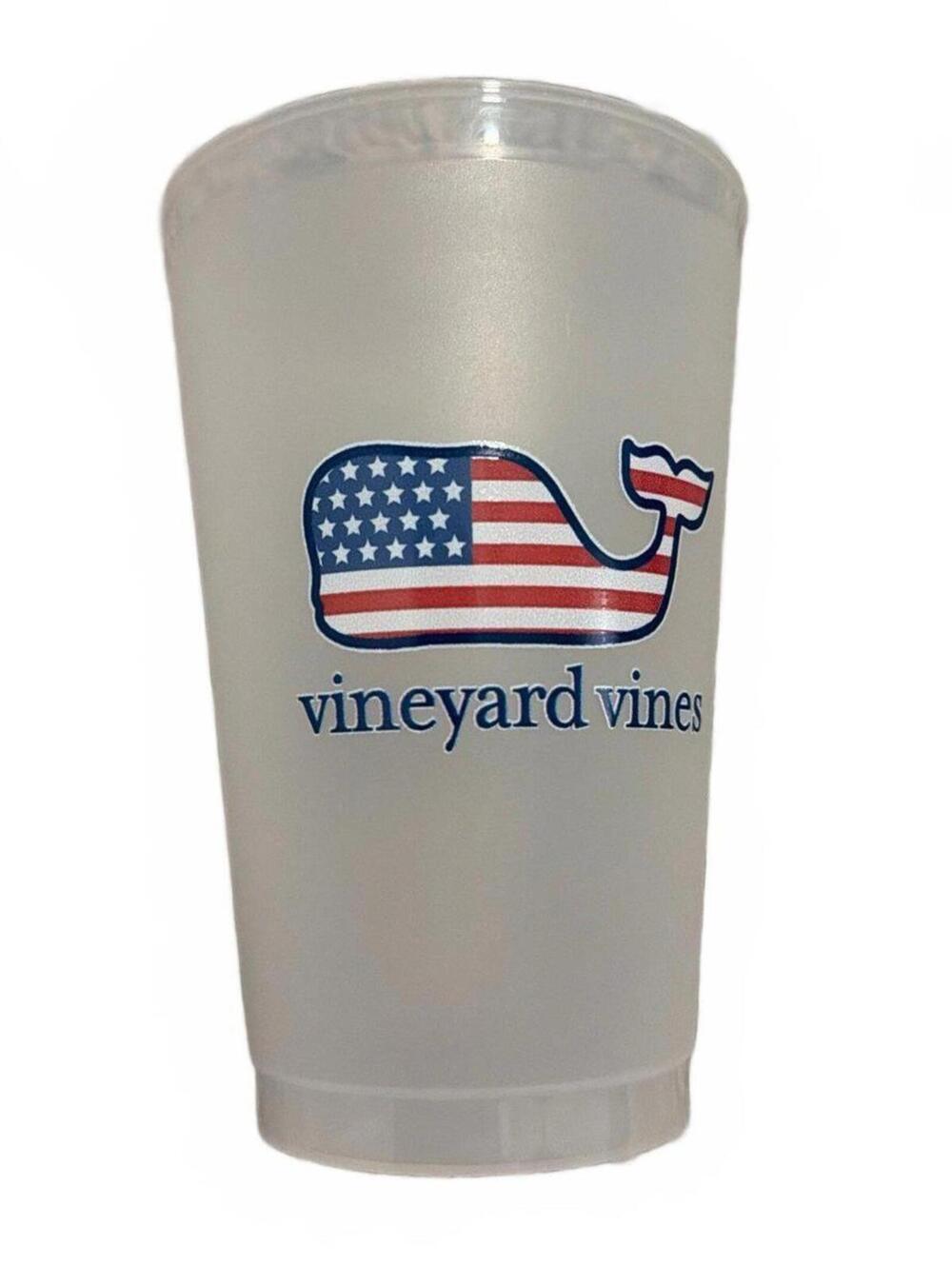 Vineyard Vines Clear Patriotic Whale Logo Cup